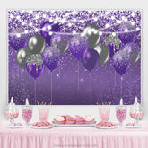 Lila Und Schwarz Bokeh Funkeln Luftballons Geburtstag Hintergrund